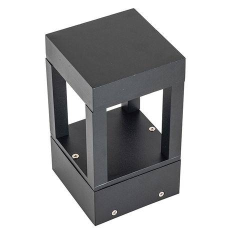 Apliqué Piso LED Cuadrado Ext 20cm Negro 7W Cálido-1