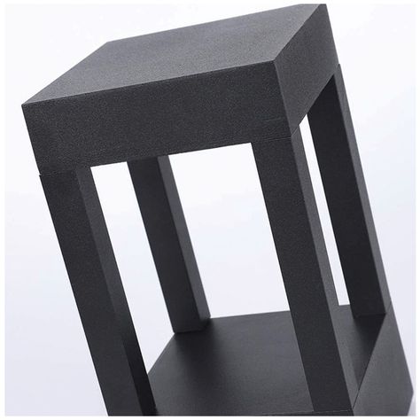 Apliqué Piso LED Cuadrado Ext 20cm Negro 7W Cálido-2