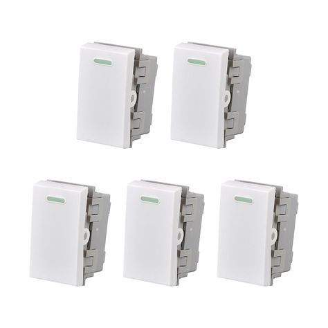 Pack 5 Modulo Interruptor 9/24 10A 250V Diseño Simple-0