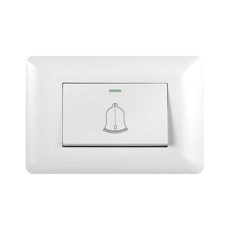 Timbre Interruptor Pulsador Simple 10A 250V Diseño Campana Blanco-0