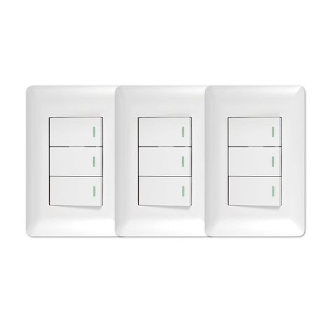 Pack 3 Interruptor Triple 9/12 10A 250V Blanco-0