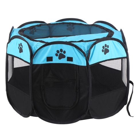 Corral Mascotas Plegable Diseño Huellas Pequeño-1