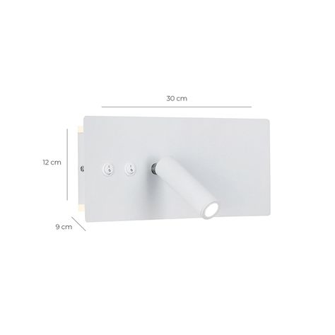Apliqué LED Lector Line 3W+10W Blanco - Luz Cálida-1