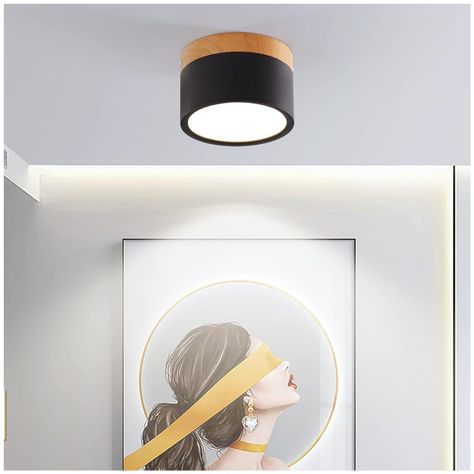 Panel LED Deco Sobrepuesto Madera 7W Negro - Neutro-3