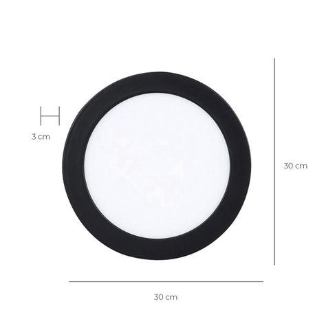 Pack 5 Panel Redondo LED ECO Sobrepuesto Negro 24W Cálido-1