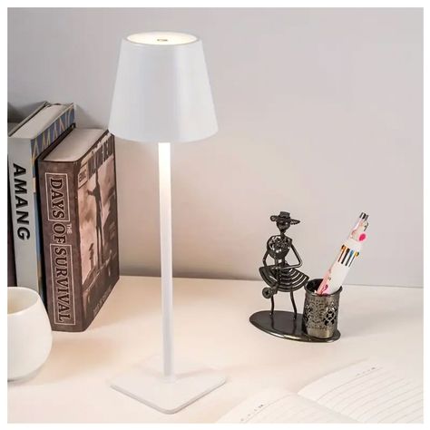 Lampara de Mesa LED táctil, inalámbrica y recargable Blanco-4
