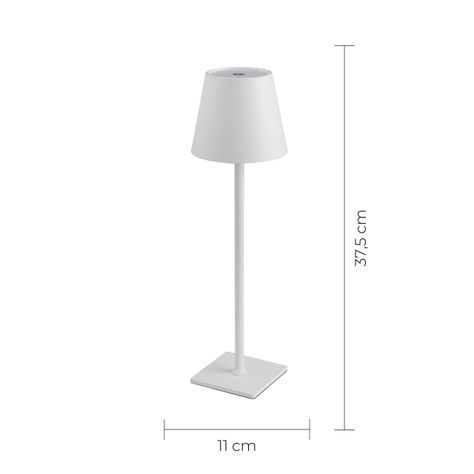 Lampara de Mesa LED táctil, inalámbrica y recargable Blanco-2