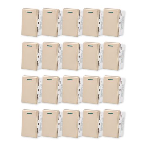 Pack 20 Módulo Interruptor Metálico 9/24 250V - Dorado-0
