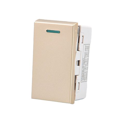Pack 20 Módulo Interruptor Metálico 9/24 250V - Dorado-1
