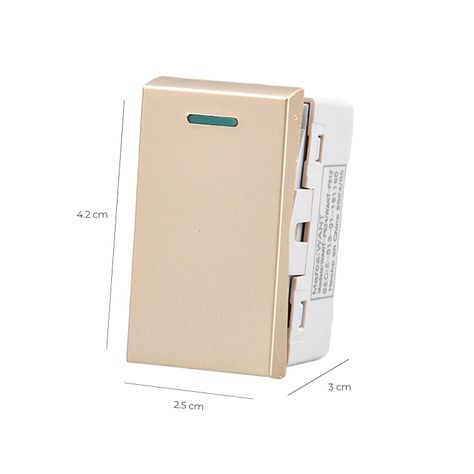 Pack 20 Módulo Interruptor Metálico 9/24 250V - Dorado-2