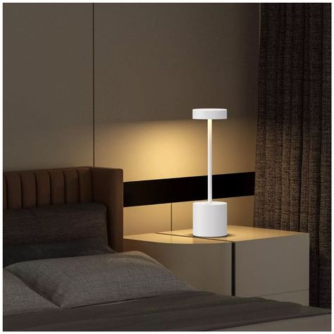 Lampara de Mesa Recargable/ Touch "Minimalista LED" Dimeable Blanco-4