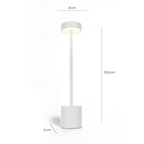 Lampara de Mesa Recargable/ Touch "Minimalista LED" Dimeable Blanco-6