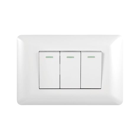 Pack 10 Interruptor Triple 9/12 10A 250V Blanco-1