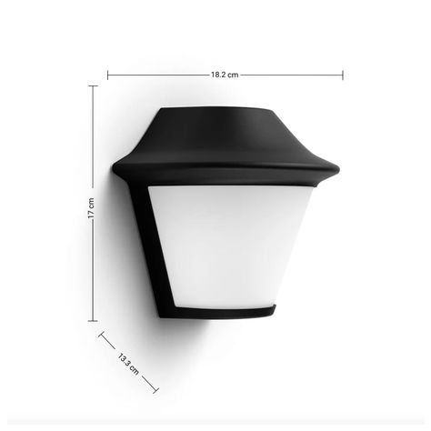Aplique LED Exterior «Serres» Negro Philips Ampolleta Cálida-2