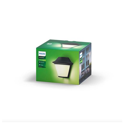 Aplique LED Exterior «Serres» Negro Philips Ampolleta Cálida-4