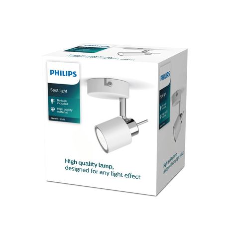 Foco Philips Meranti Spotlight Blanco x1 GU10 Incluye Ampolleta Cálida -1