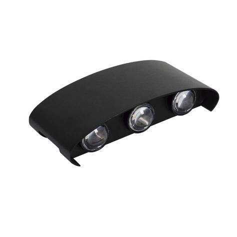 Apliqué de Pared LED Triple 6W Cálido Negro-1