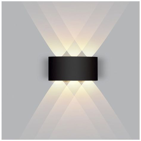 Apliqué de Pared LED Triple 6W Cálido Negro-2