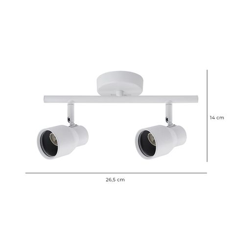 Foco Spot Cielo o Muro Porta 2xGU-10 Round Blanco Incluye  Ampolleta-1
