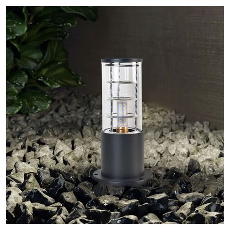 Aplique Piso Espiral 30CM Porta E-27 Negro Incluye Ampolleta Cálida-1
