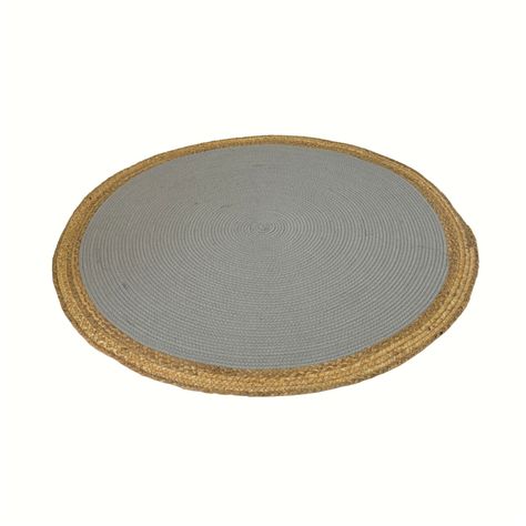 Alfombra Decorativa Yute Circular Gris 120 cms Estilo Boho-2