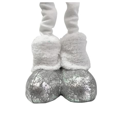 Reno Navidad Patas Largas Plateado 45 cm-2