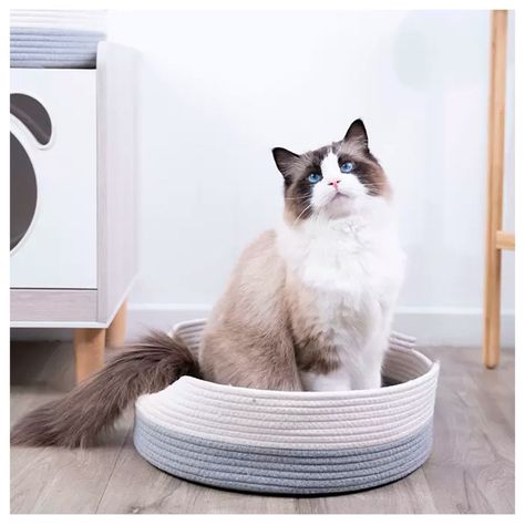 Cama Para Gatos Algodón Diseño Cesta Mediana-4