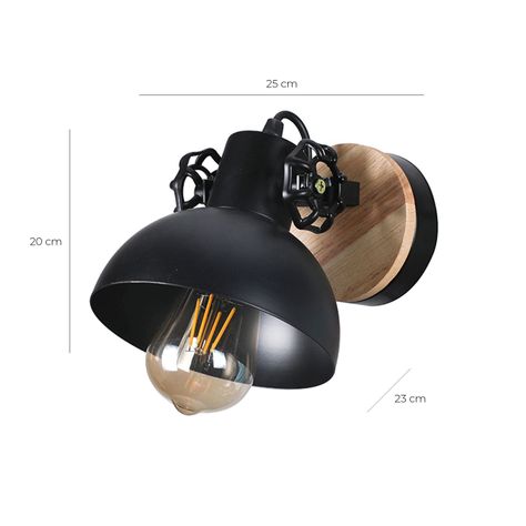 Apliqué de Pared BlackFlow Duo E-27 Incluye Ampolleta-2