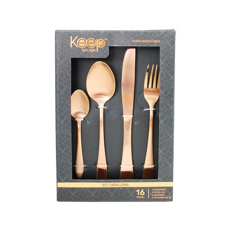 Set de Cubiertos Rose Gold 16 pcs - Keep-0