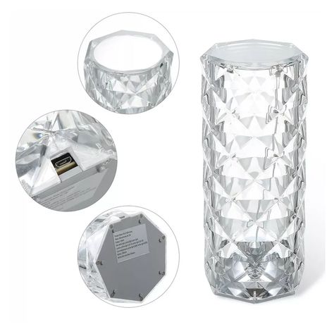 Lámpara de Mesa Recargable/ Touch "Cilindro Diamante LED" Dimeable-1