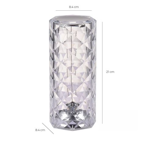 Lámpara de Mesa Recargable/ Touch "Cilindro Diamante LED" Dimeable-6