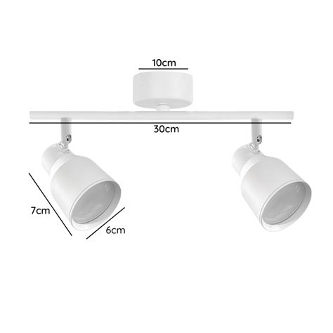 Foco LED Sobrepuesto Decorativo Doble GU-10 Blanco Híades-1