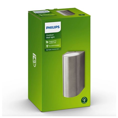 Aplique LED Exterior "Nightingale" Acero Philips Ampolleta Cálida-4
