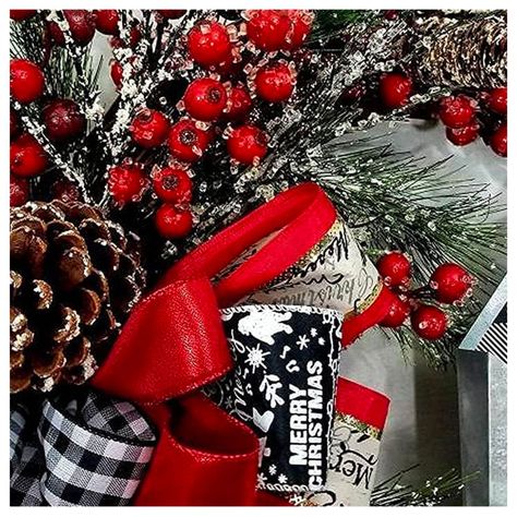 Corona de Navidad Decorativa Con Lazo 35 cms-7