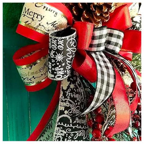 Corona de Navidad Decorativa Con Lazo 35 cms-6