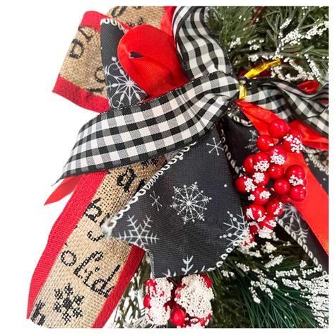 Corona de Navidad Decorativa Con Lazo 35 cms-1