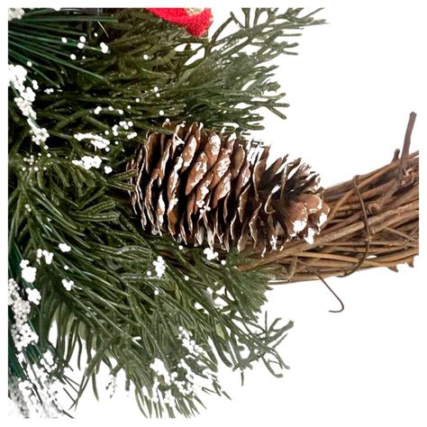 Corona de Navidad Decorativa Con Lazo 35 cms-5