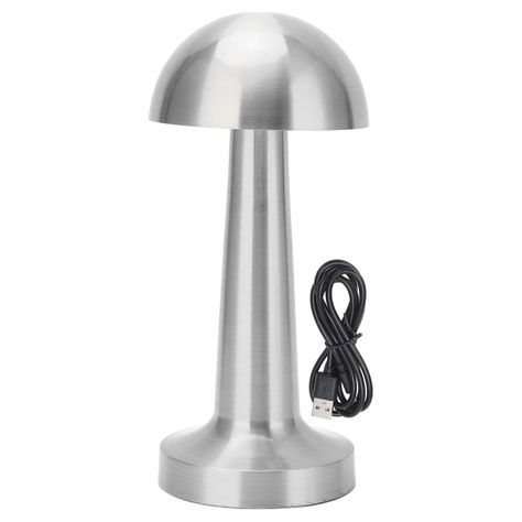 Lámpara de Mesa LED Recargable "Mushroom LED" Dimeable Plateado-3