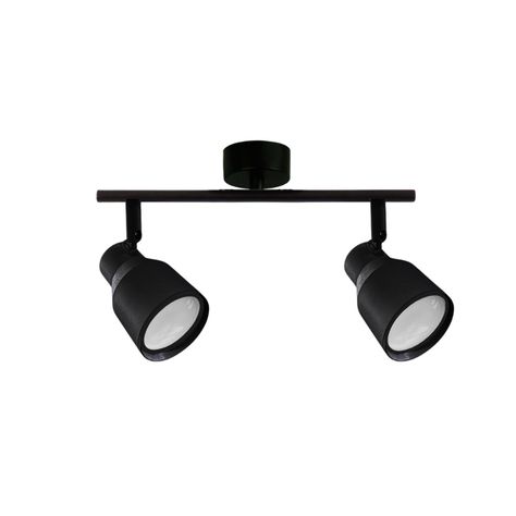 Foco LED Sobrepuesto Decorativo Doble GU-10 Negro Híades-0
