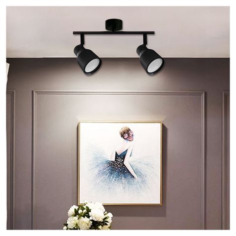 Foco LED Sobrepuesto Decorativo Doble GU-10 Negro Híades-2