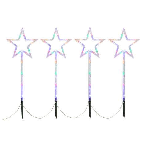 Set 4 Estacas Solares Navidad Diseño Estrellas-4