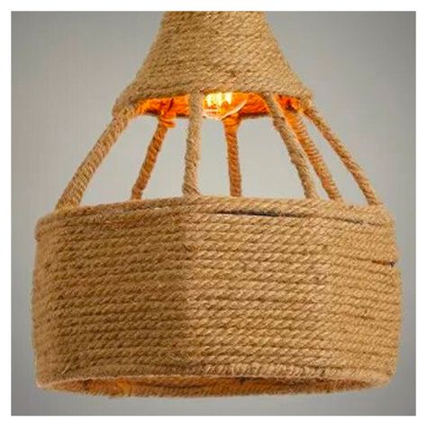 Lámpara Colgante Cáñamo Diseño Gota E-27 Ampolleta Fría-3