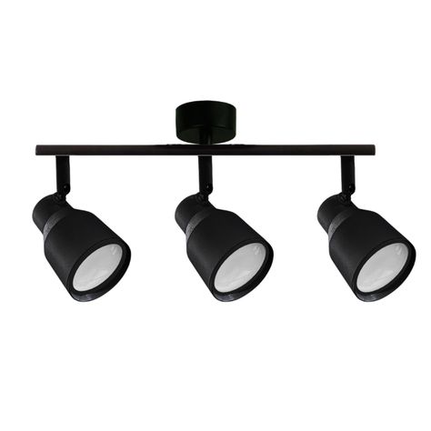 Foco LED Sobrepuesto Decorativo Triple GU-10 Negro Híades-0