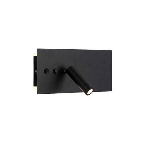 Apliqué LED Lector Line 3W+10W Negro - Luz Cálida-0
