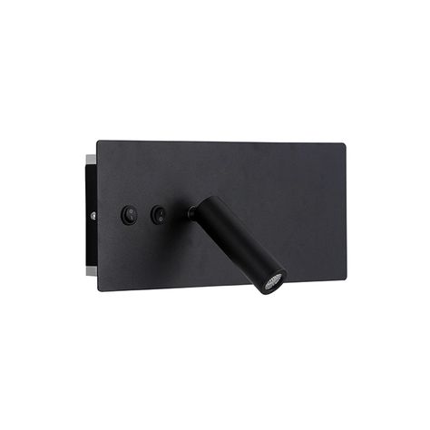 Apliqué LED Lector Line 3W+10W Negro - Luz Cálida-2