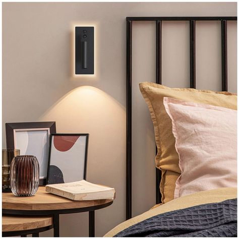 Apliqué LED Lector Line 3W+10W Negro - Luz Cálida-4