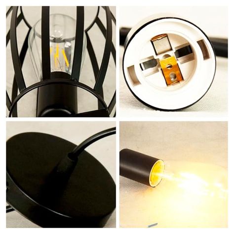 Lámpara Colgante Jaula de Aluminio Estilo Moderna E-27 Ampolleta Cálida-3