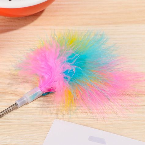 Juguete Interactivo Con Pelota y Plumas Para Gatos-4