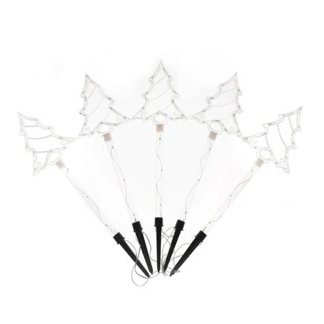 Set 4 Estacas Solares Navidad Diseño Árbol-1