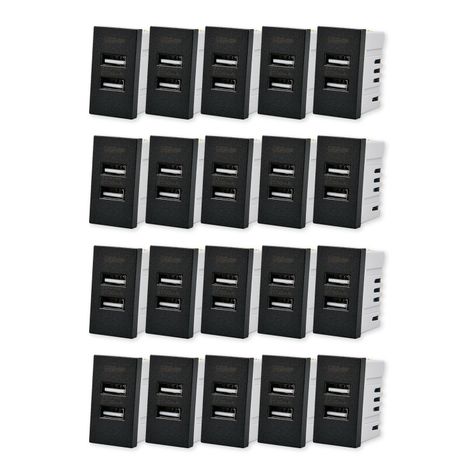 Pack 20 Módulo USB Doble Metálico 250V - Negro-0
